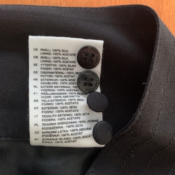 Karl Lagerfeld for H&M black pleated buttoned skirt, NEW, size 34/US 4 - Picture 5 of 6